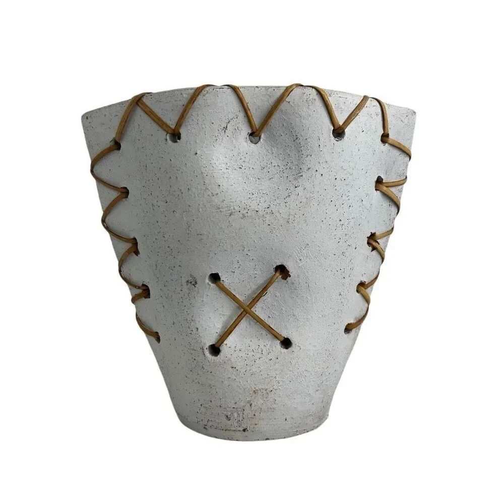 Vintage Minimalist Asian Pottery Vase 7 3/4